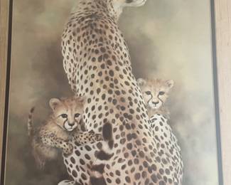 Betty Allison's "The Cheetah"--Betty Allison is a Texas artist. Other framed Betty Allison prints will be available as well.