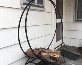 Wrought iron firewood holder ring