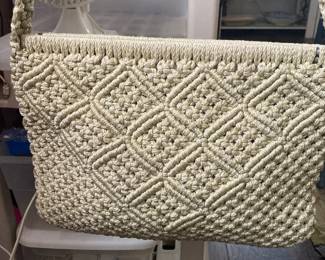 Vintage macrame handmade purse
