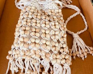 Crocheted and beaded “hippy” bag