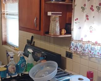 Beer steins, toaster and kitchen items