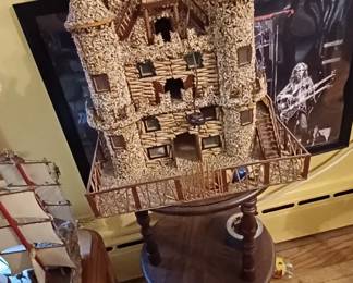 Imported Italian castle made from seashells from the Adriatic sea. Lights up!