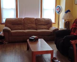 Couch reclines on both ends and comes apart. Decent shape
