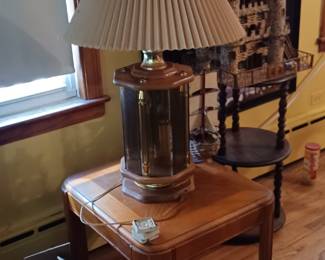Two lamps with two end tables