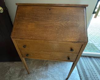 small oak drop desk