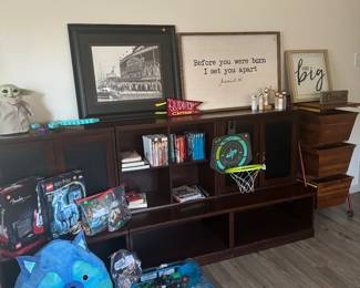 Pottery barn wall unit. Toys. Decor.