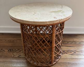Marble top wicker table