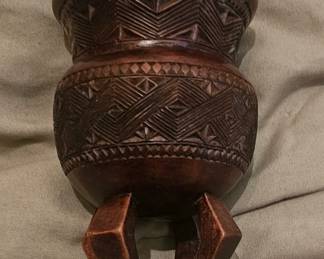 Carved wooden b o wl
