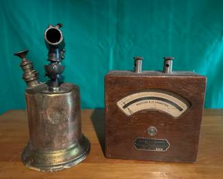 Antique Torch and Western A.C. Ammeter