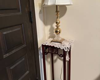 Plant Stand and Table Lamp