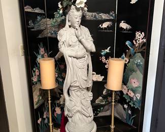 Room Divider, Buddhist Statue, Floor Standing Candle Holders