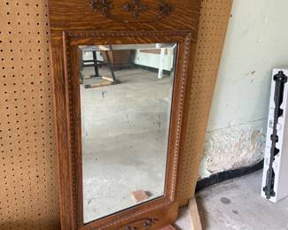 Ornate Antique Wood Framed Mirror