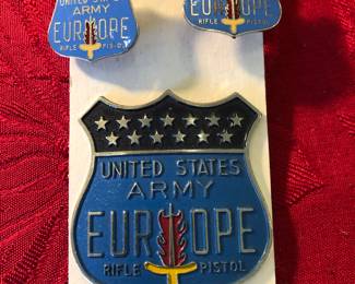 Vintage US Army Rifle and Pistol Pins
