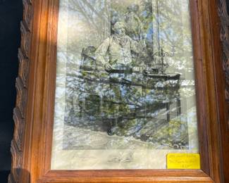 Framed 1893 Sadler Print “His Favorite Gin”