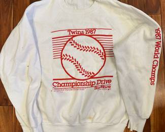 Rare 1987 Mn Twins World Champions Homer Hanky Sweatshirt