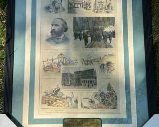 Framed Great Northern Railway Harpers Weekly 1893 Article