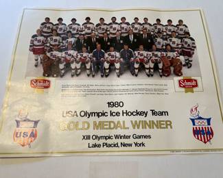 1980 US Men’s Olympic Hockey Team Gold Medal Poster