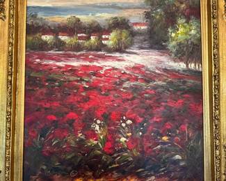 Italian Countryside Field of Poppies by artist Robbins