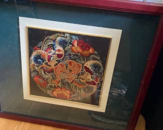 Chinese Silk Embroidery Tapestry Art Koi Fish