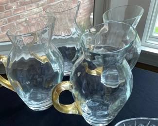 Union Street Glass Crystal Pitcher Gold