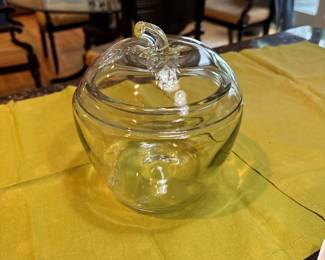 Anchor Hocking Clear Glass Apple Canister / Cookie Jar