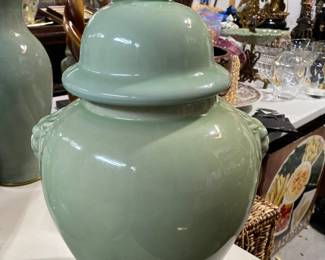 Green Celadon Urn Ginger Jar