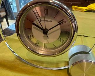 Vintage Benchmark Crystal Table Clock