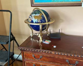 Vintage Tabletop Gemstone Globe