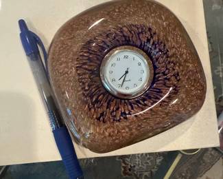 Art Glass Paperweight Clock