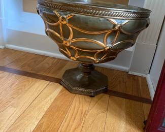 Antique Brass Gothic Revival former church baptismal font