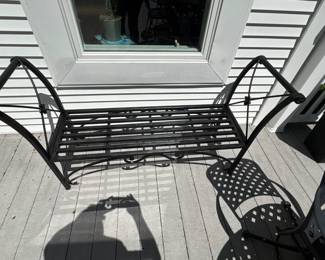 Black Wrought Iron Bench