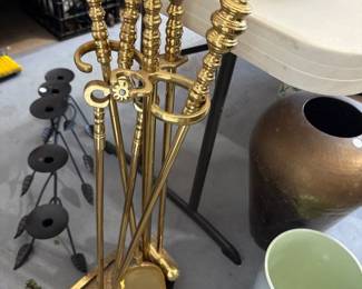 brass fireplace tools