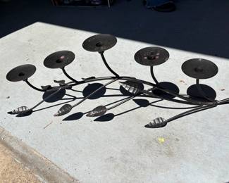 vintage 70s wrought iron metal candle holder