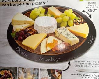 Lazy Susan with chalkboard edge in box