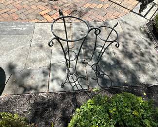 2 wrought iron plant stands