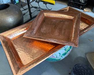 Copper Hammered Trays