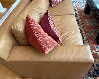 EJ Victor Tan leather couch