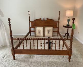 Solid cherry queen bed