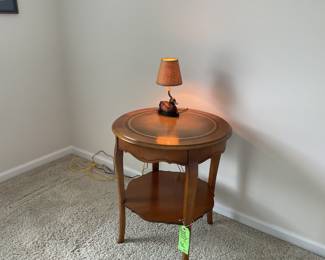 Leather top end table