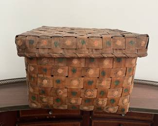 Seneca Painted Ash Basket. 19th Century