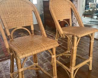 Pair of bamboo counter chairs( Serena and Lilly)