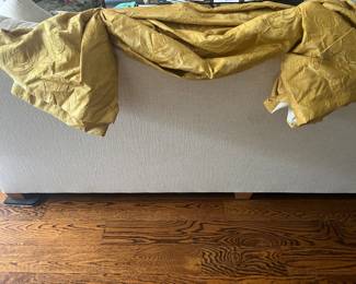 Pair of gold brocade Roman shades