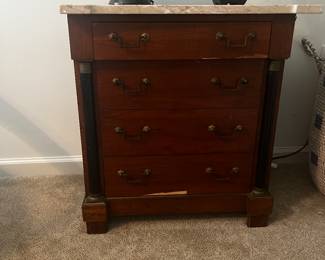 Marble top end chest