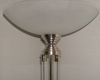 European Art Deco Tubular Glass Lamp