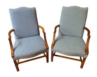 Plaid upholstered chairs!