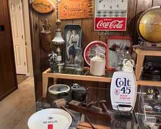 Coca Cola Clock and some ad signs