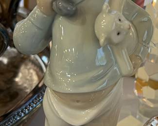 Lladro NAO Boy w Puppy on Phone 1044