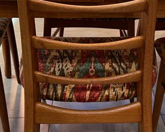 Made in Denmark by Niels Koefoeds Hornslet Dining Table w Extensions, 5 Liz Chairs and 1 Arm Chair