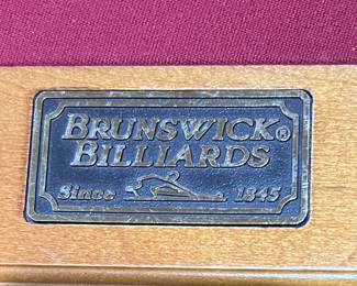 Pool Table Brunswick 8' 3-piece Slate Made in Italy w Accessories