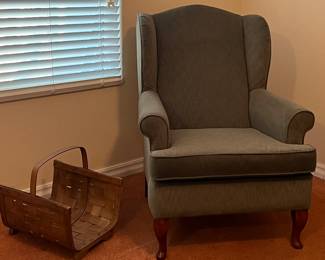 Wingback Chair Sage Green pair